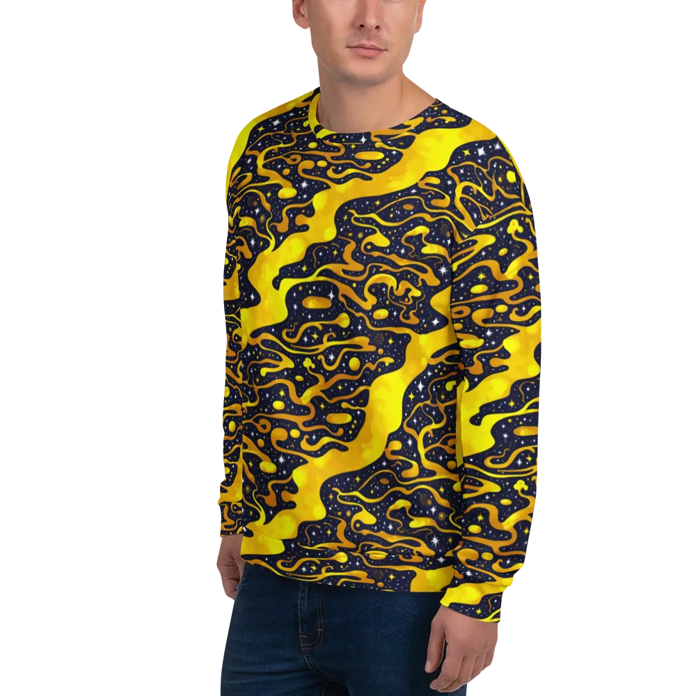 Gold Nebula on Sweatshirt — Left Front