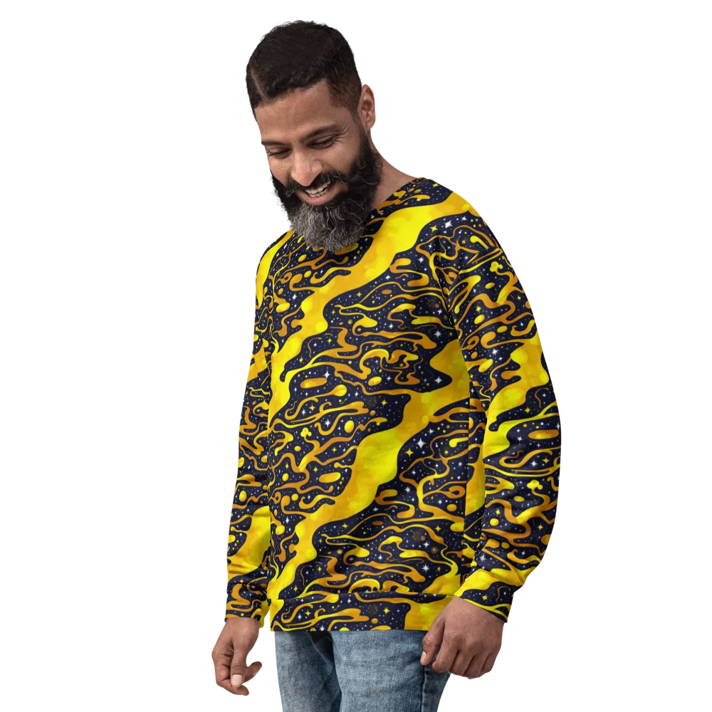 Gold Nebula on Sweatshirt — Left Front