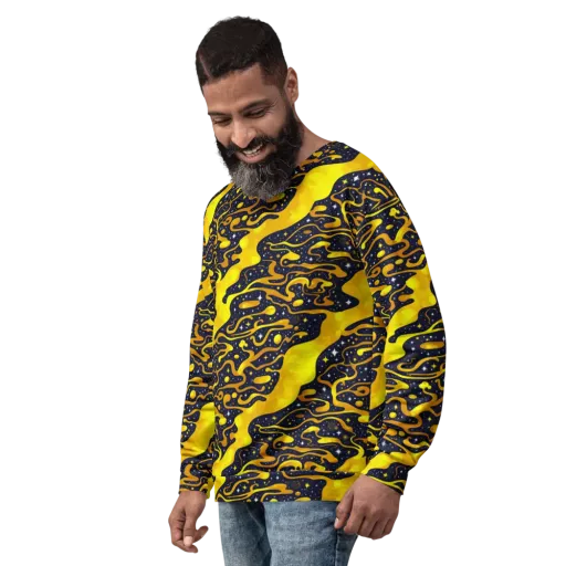 Gold Nebula on a Sweatshirt