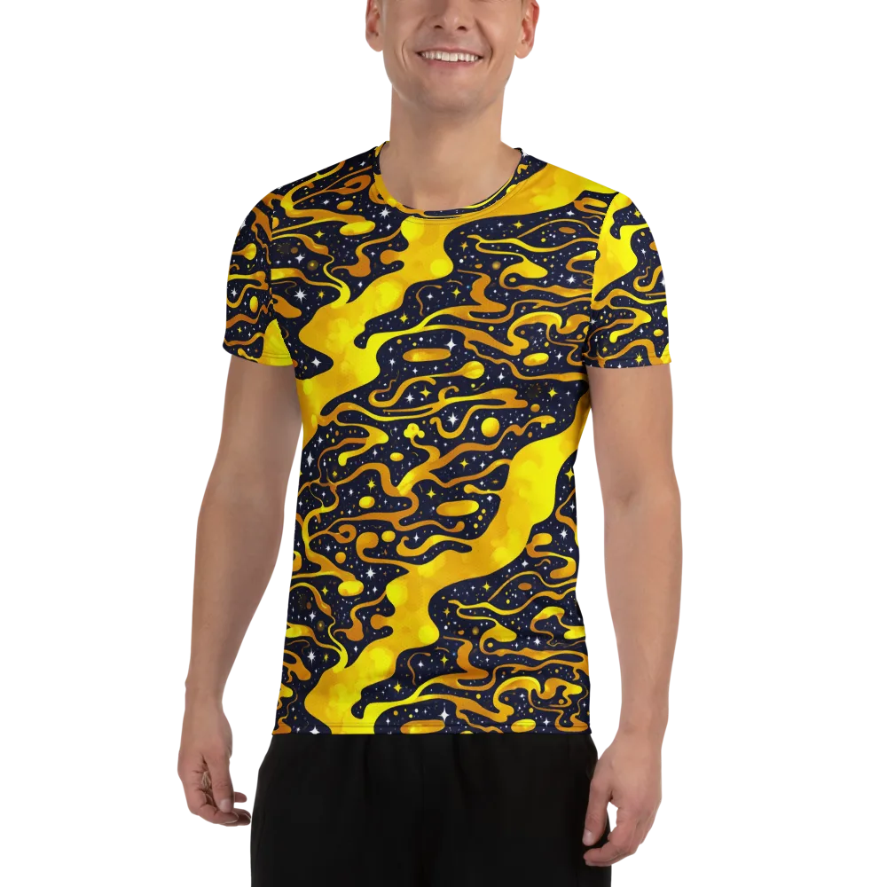 Gold Nebula on Men's Athletic T-Shirt — Front