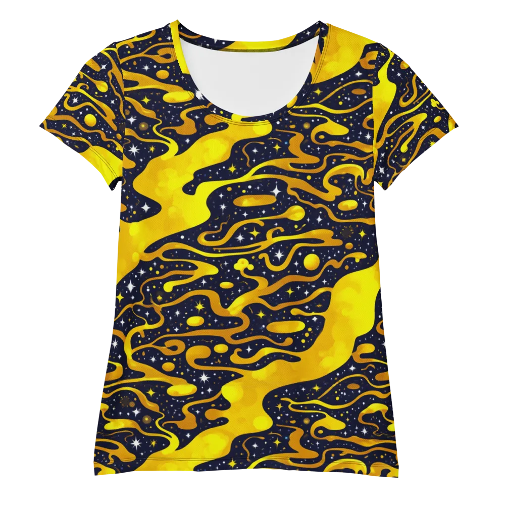 Gold Nebula on Women's Athletic T-Shirt — Front