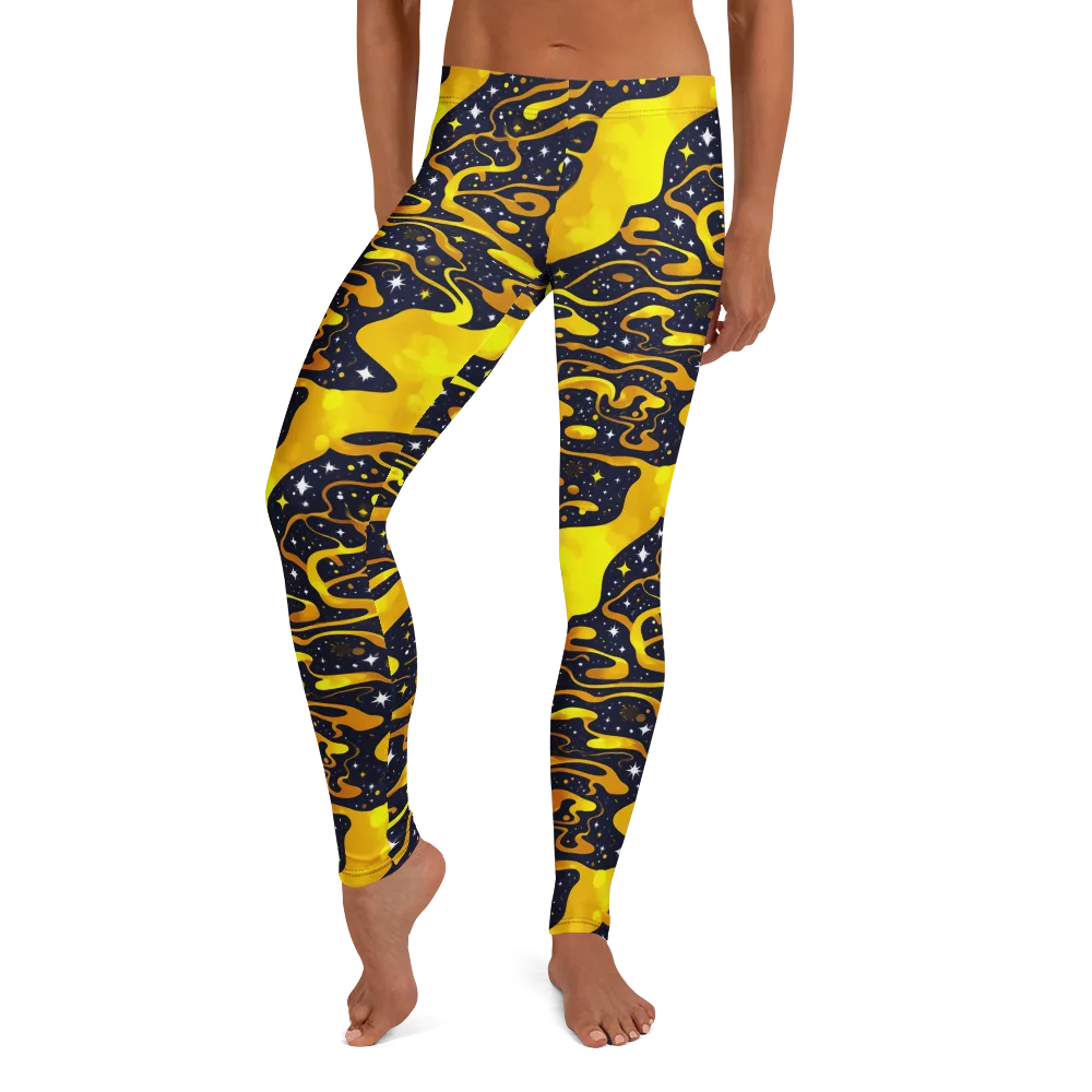 Gold Nebula on Leggings — Front