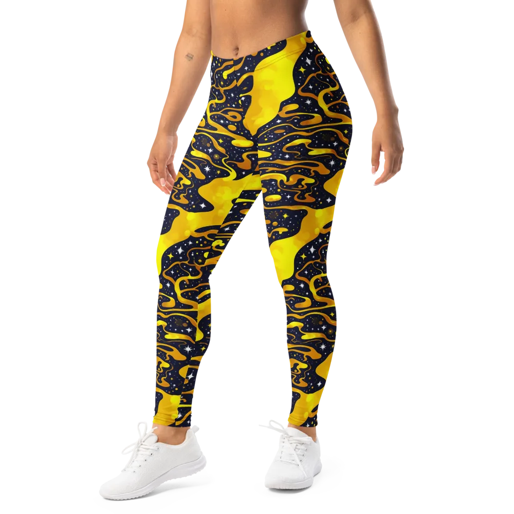 Gold Nebula on Leggings — Left Front