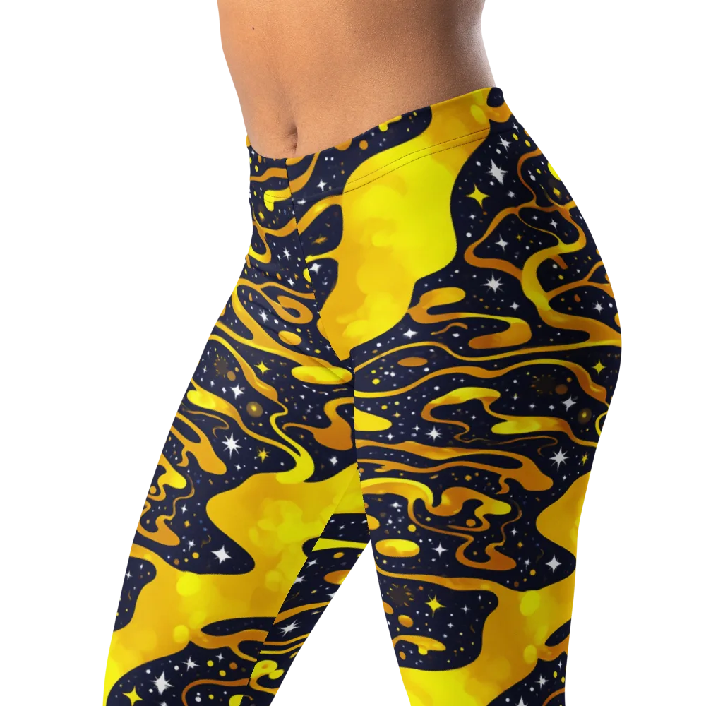 Gold Nebula on Leggings — Left Front