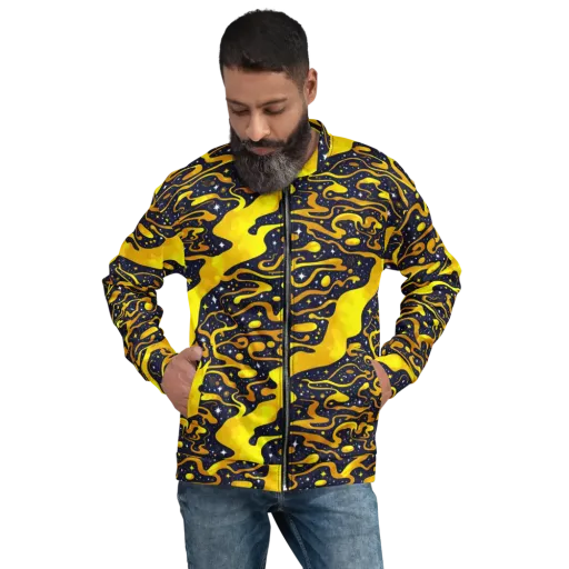 Gold Nebula on a Bomber Jacket