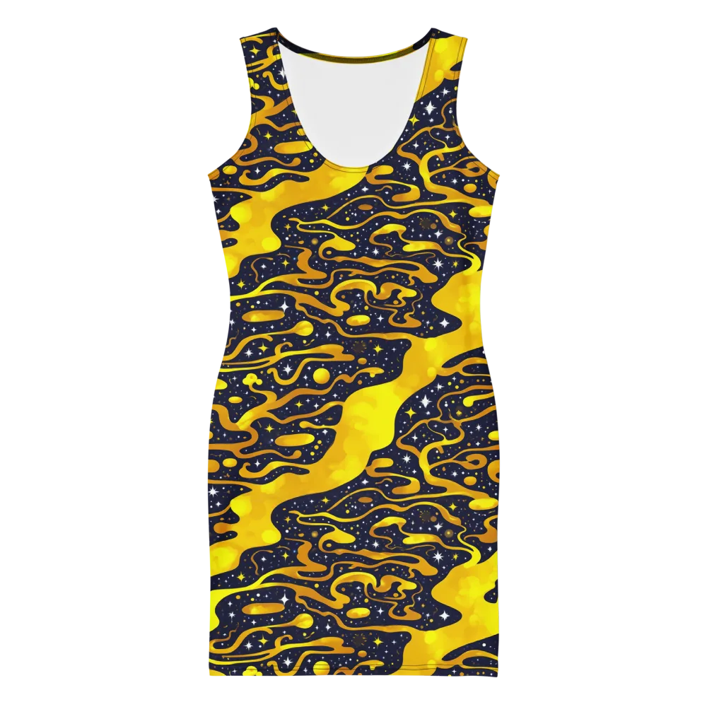 Gold Nebula on Bodycon Dress — Front
