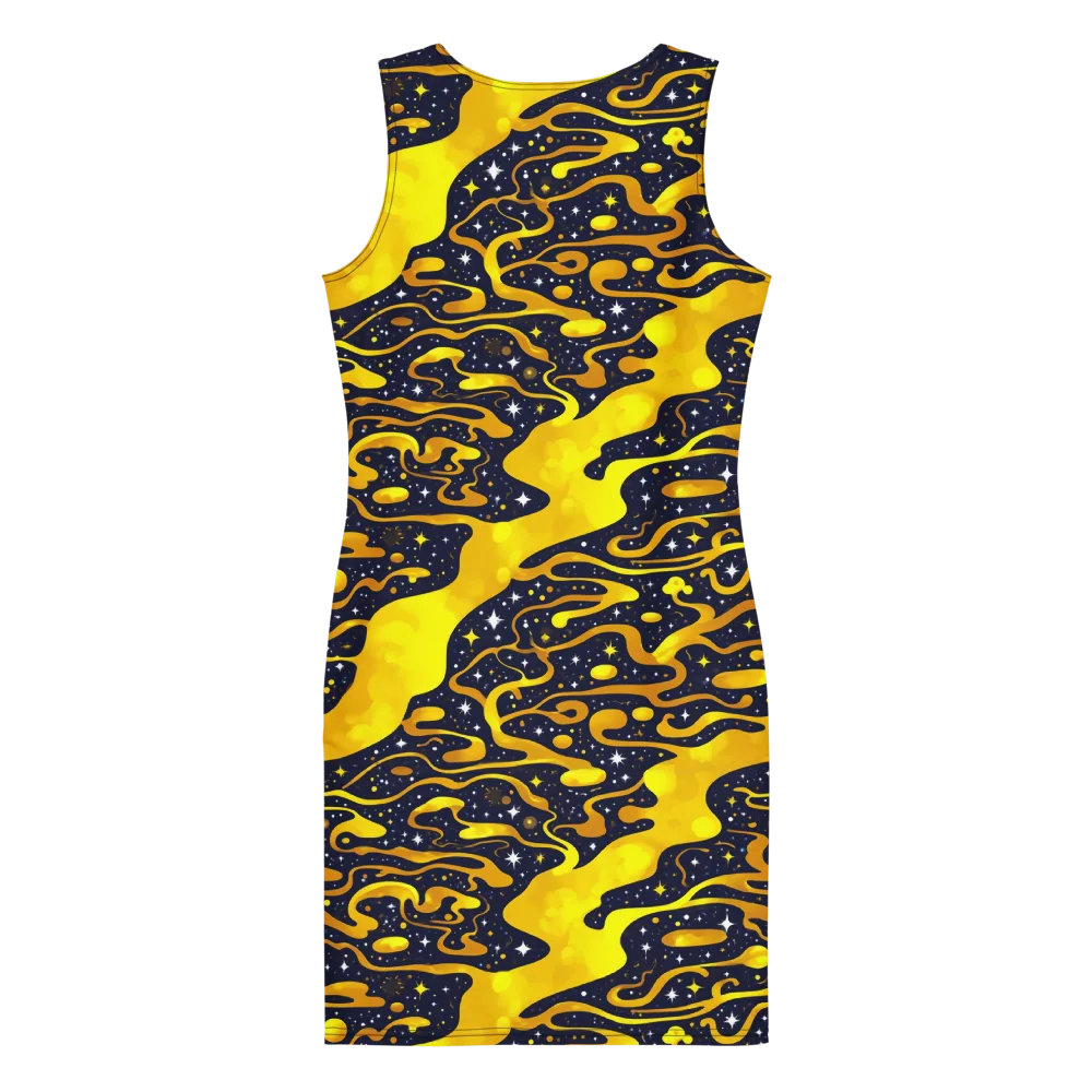 Gold Nebula on Bodycon Dress — Back