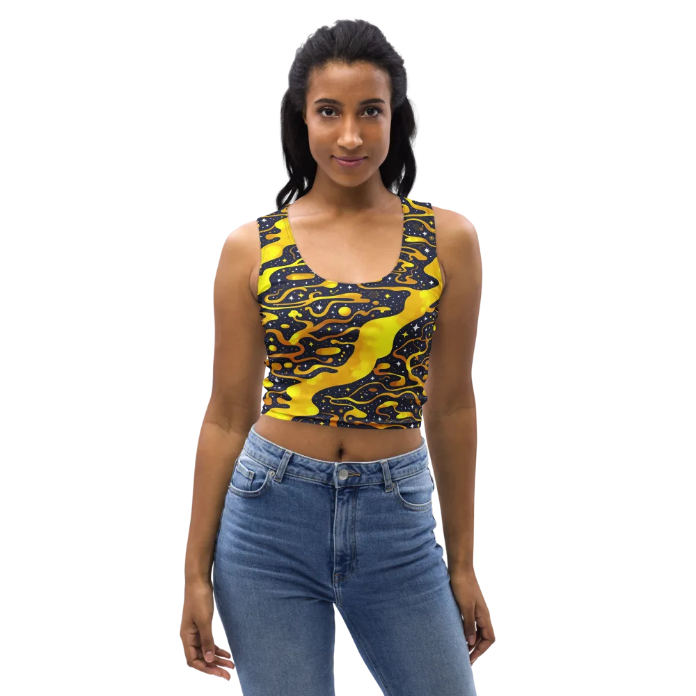 Gold Nebula on Crop Top — Front