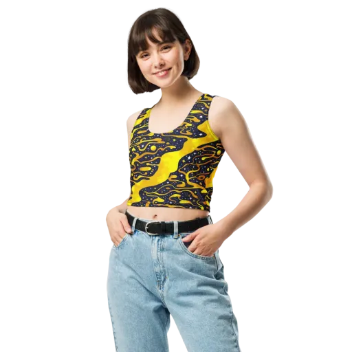 Gold Nebula on a Crop Top