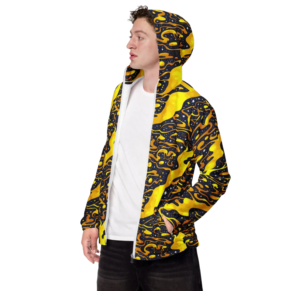 Gold Nebula on Men's Windbreaker — Left Front