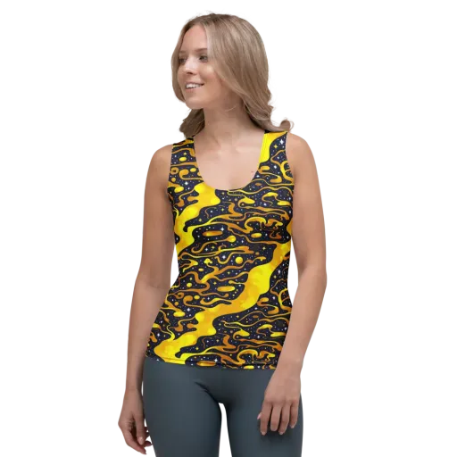 Gold Nebula on a Women's Tank Top
