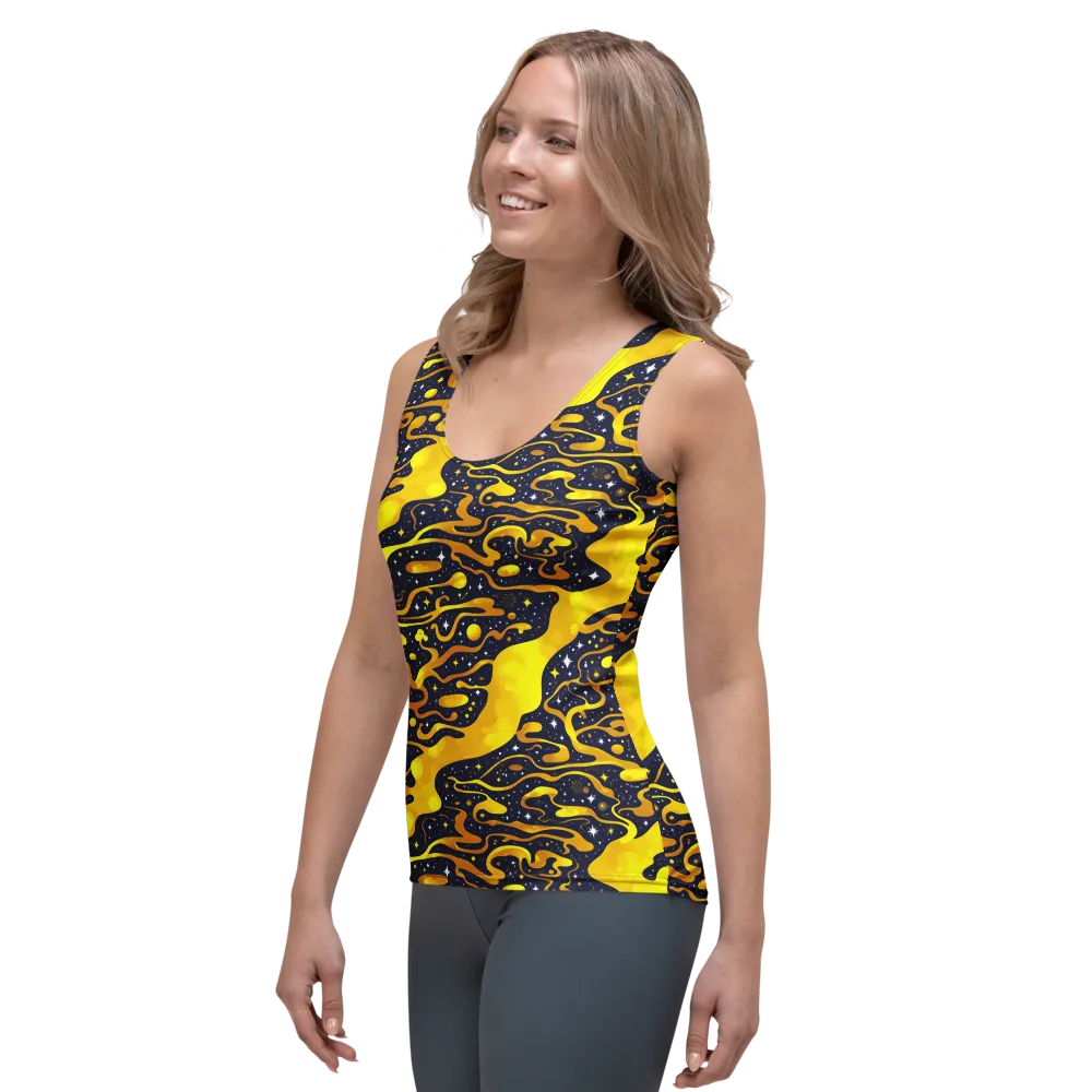 Gold Nebula on Women's Tank Top — Left Front
