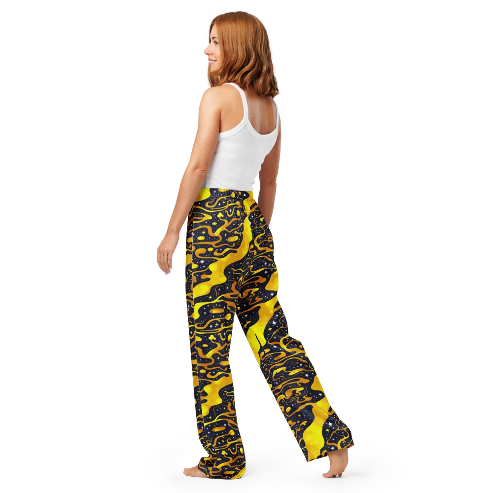 Gold Nebula on Women's Pajama Pants — Back
