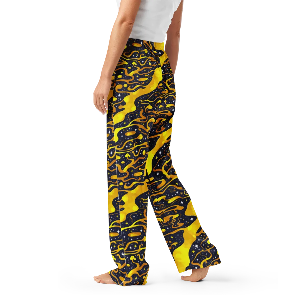 Gold Nebula on Women's Pajama Pants — Left