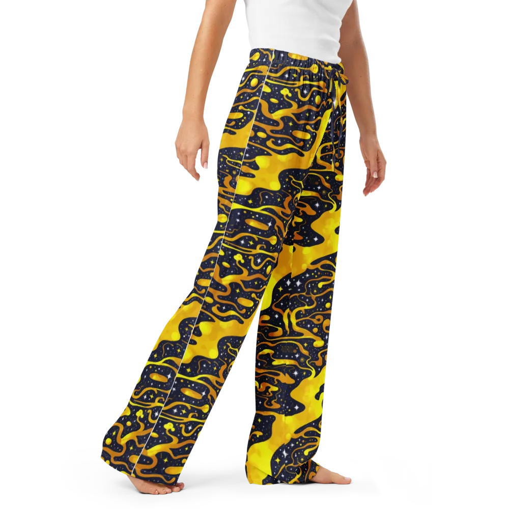Gold Nebula on Women's Pajama Pants — Right Front