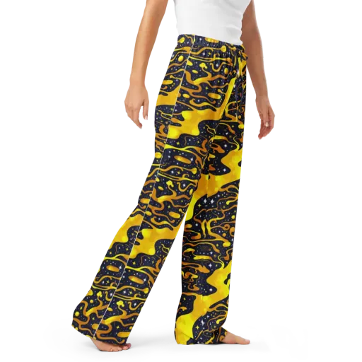 Gold Nebula on a Women's Pajama Pants