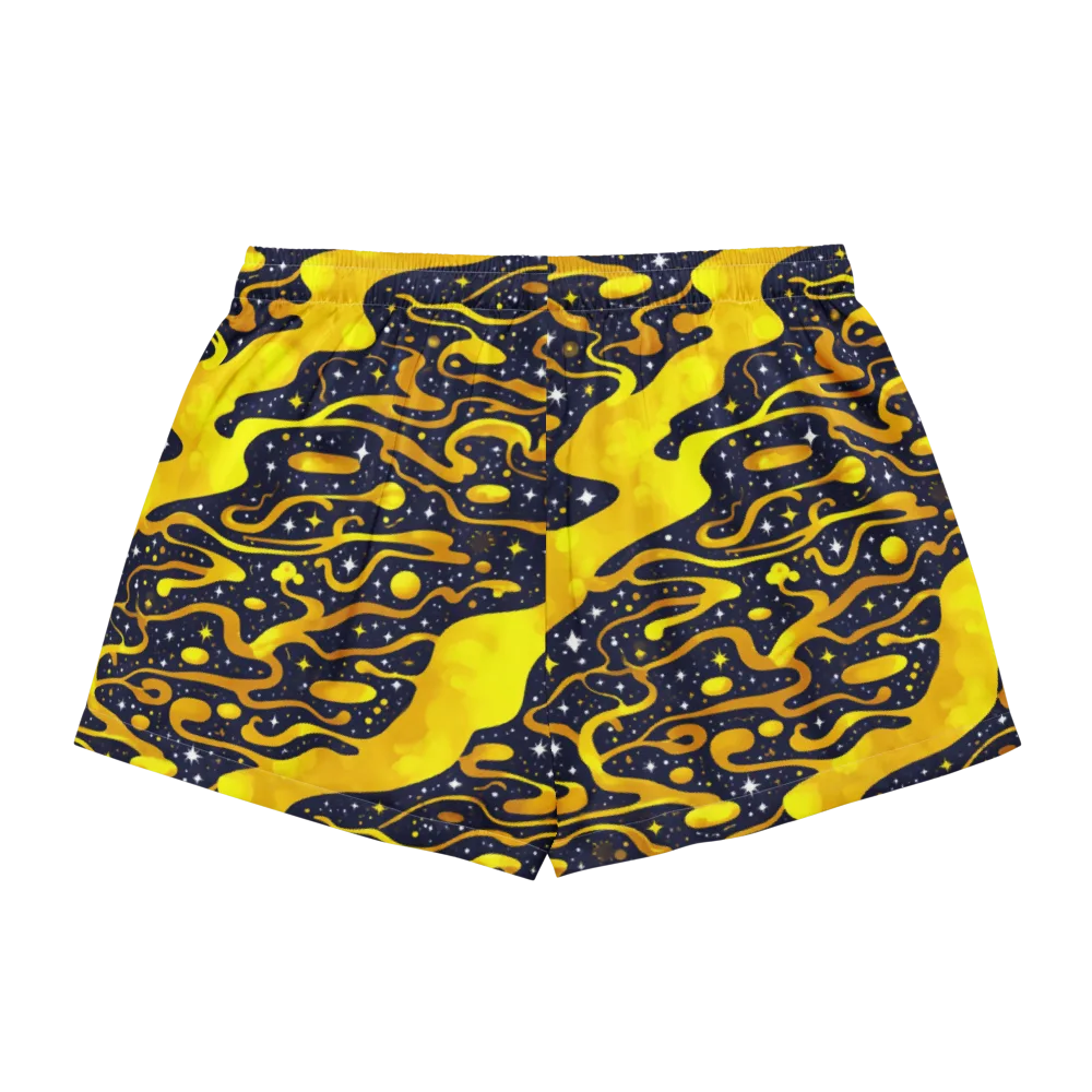 Gold Nebula on Women's Pajama Shorts — Back