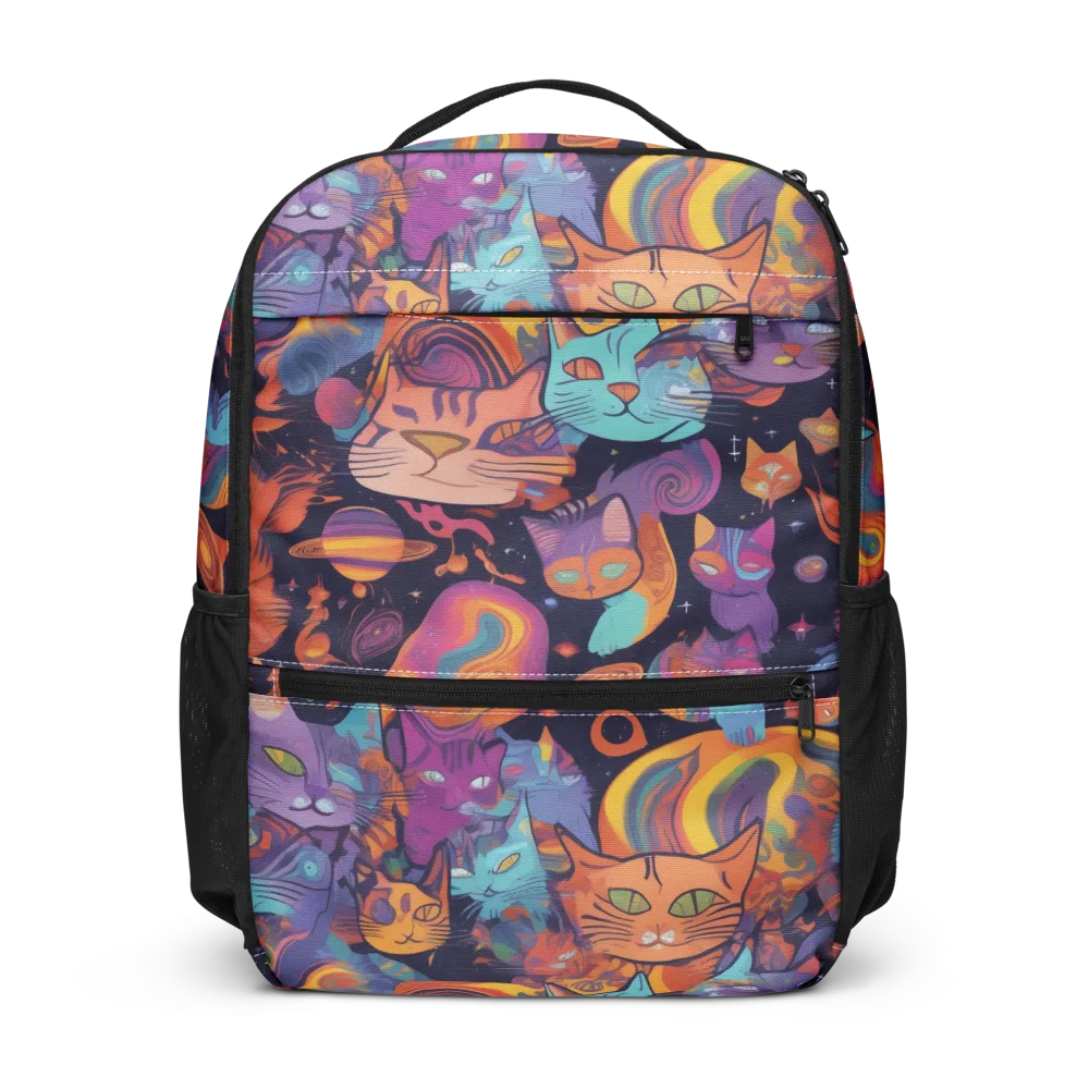 Cosmic Cat Parade on Utility Backpack — Front