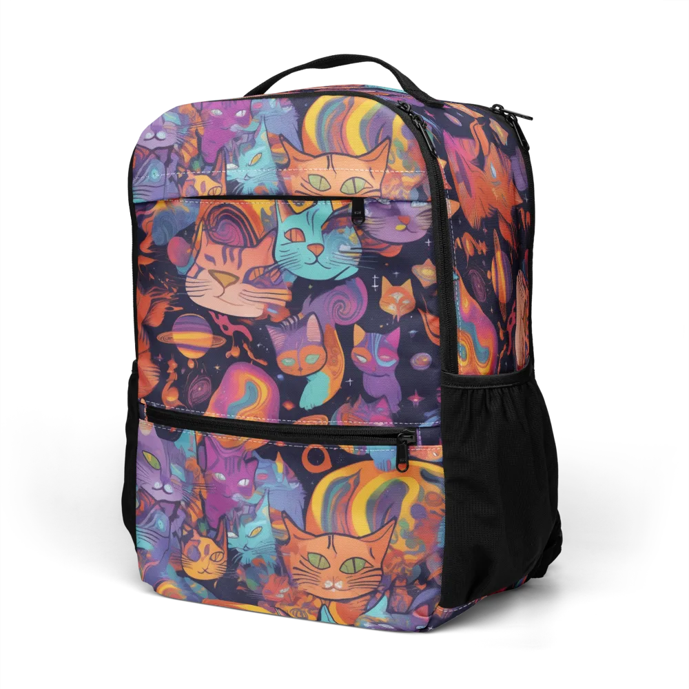 Cosmic Cat Parade on Utility Backpack — Left Front