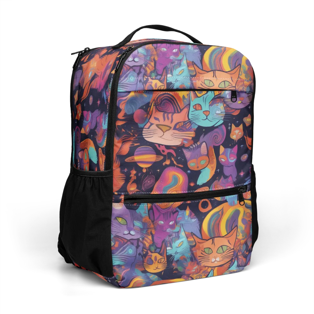 Cosmic Cat Parade on Utility Backpack — Right Front