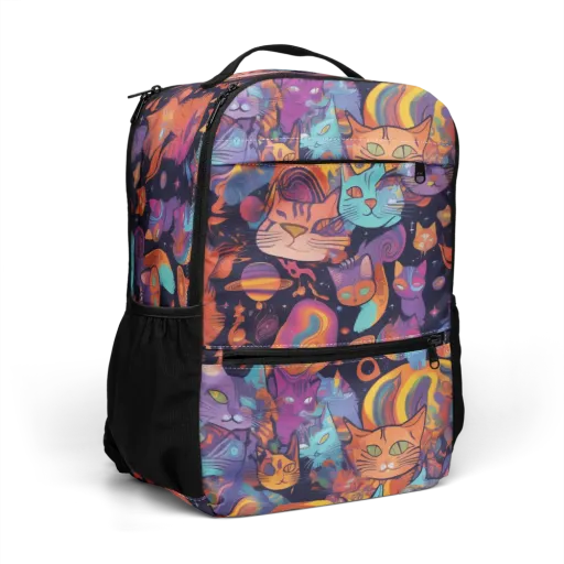 Cosmic Cat Parade on a Utility Backpack