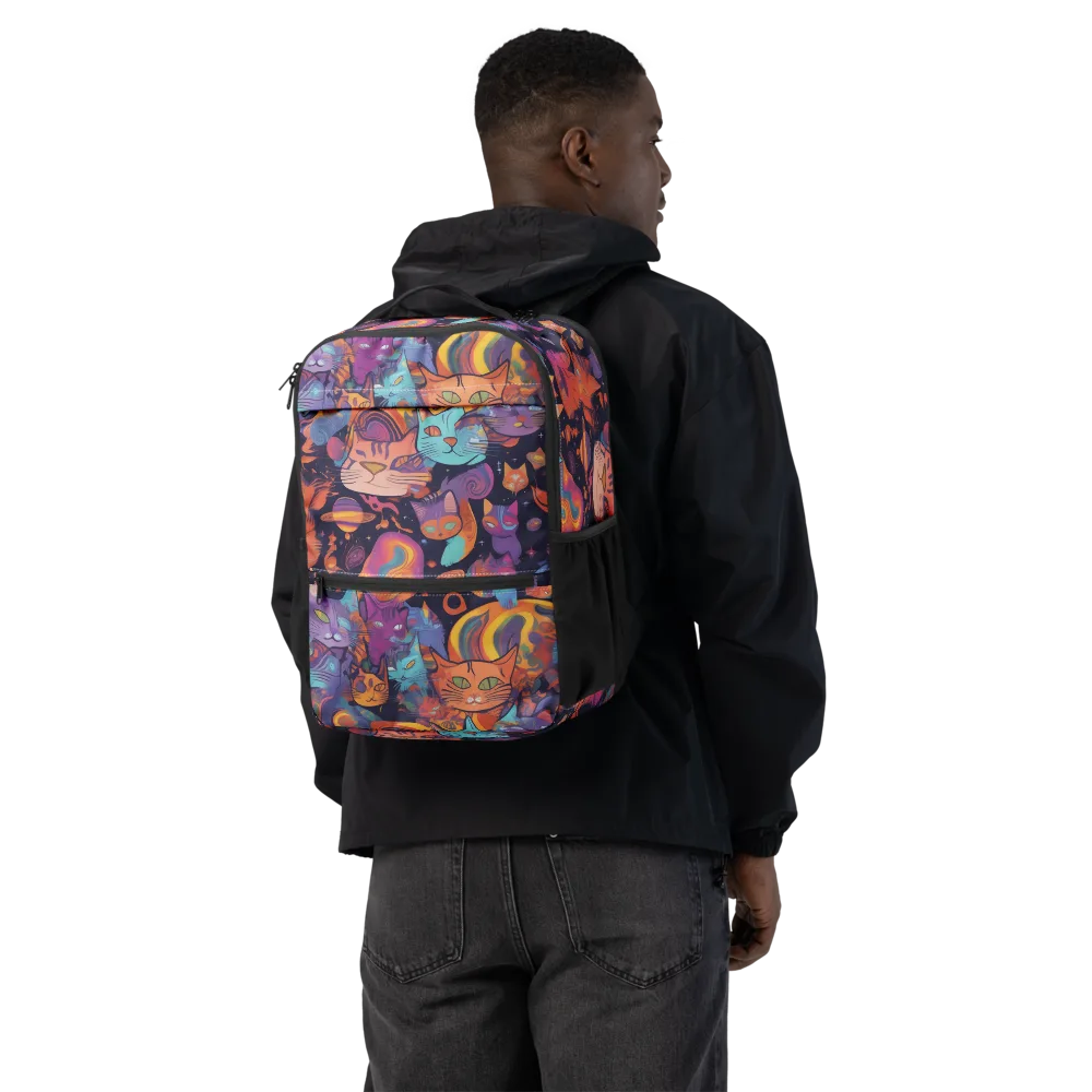 Cosmic Cat Parade on Utility Backpack — Back