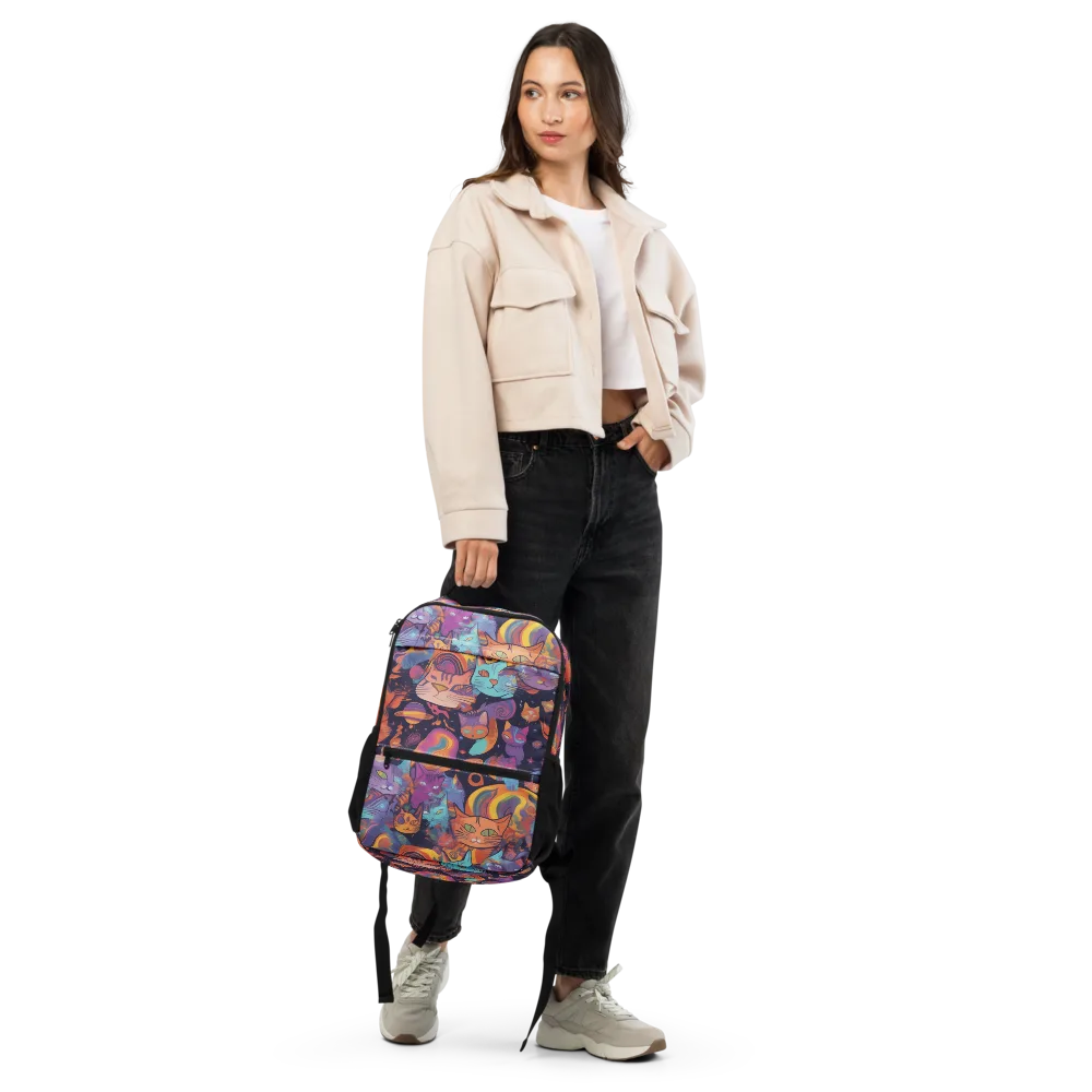 Cosmic Cat Parade on Utility Backpack — Front
