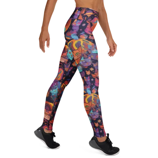 Cosmic Cat Parade on a Yoga Leggings