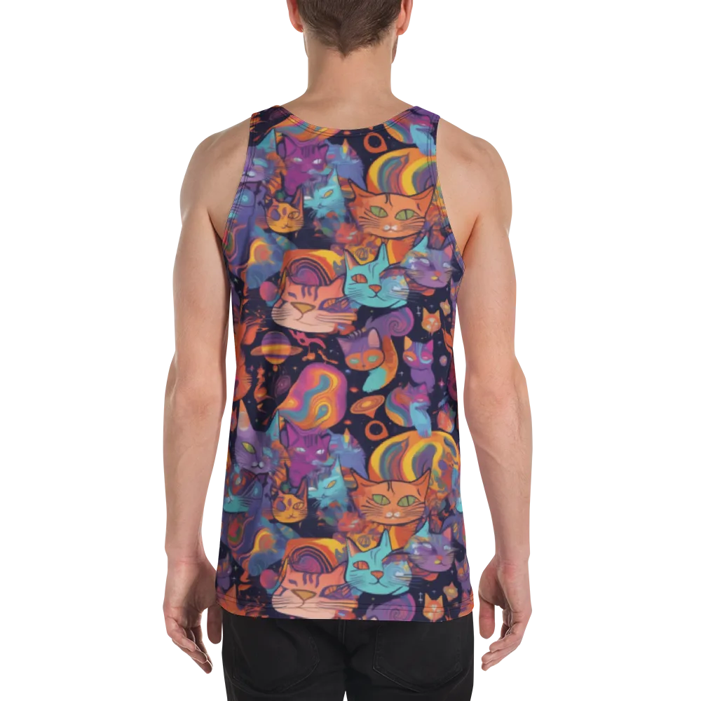 Cosmic Cat Parade on Men's Tank Top — Back
