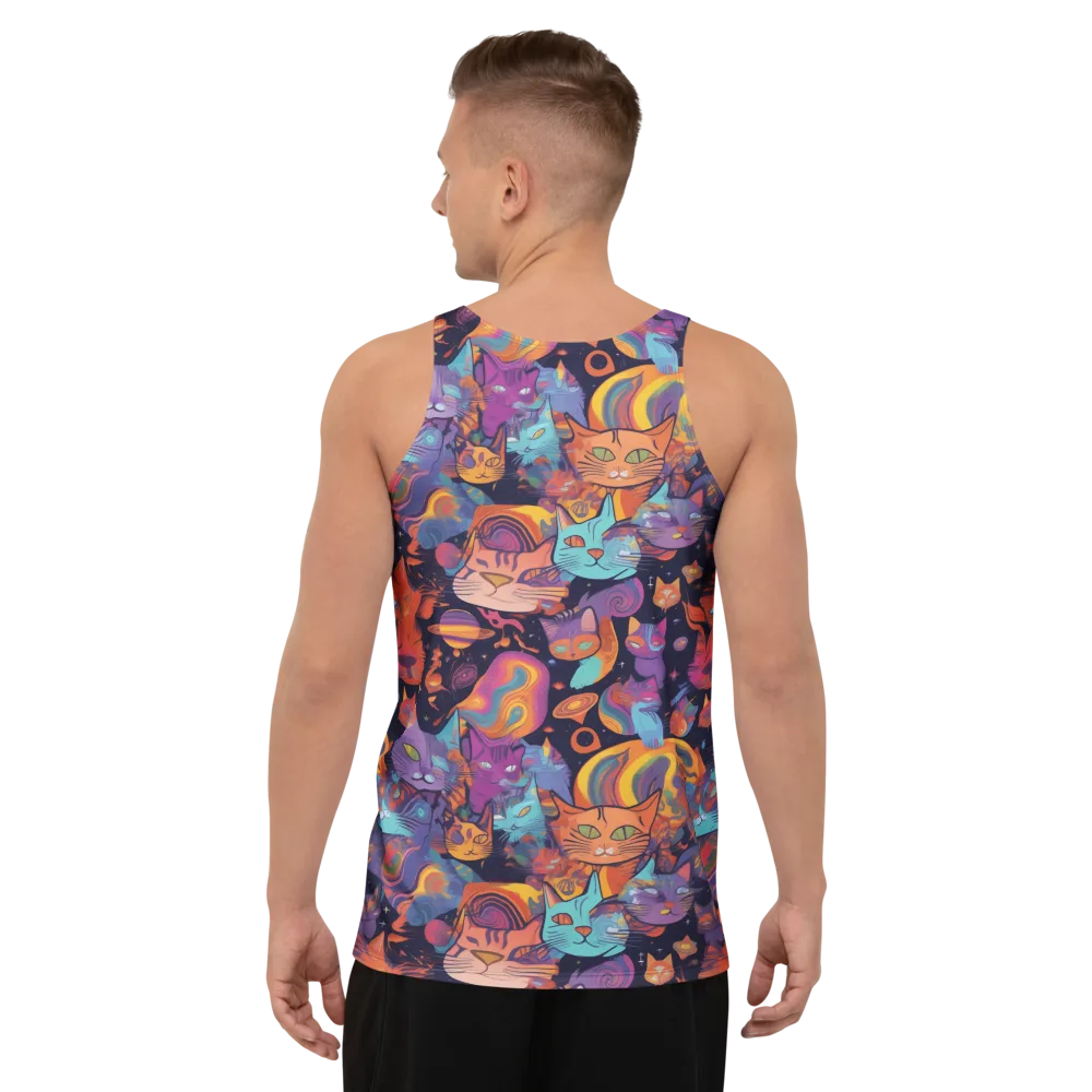 Cosmic Cat Parade on Men's Tank Top — Back