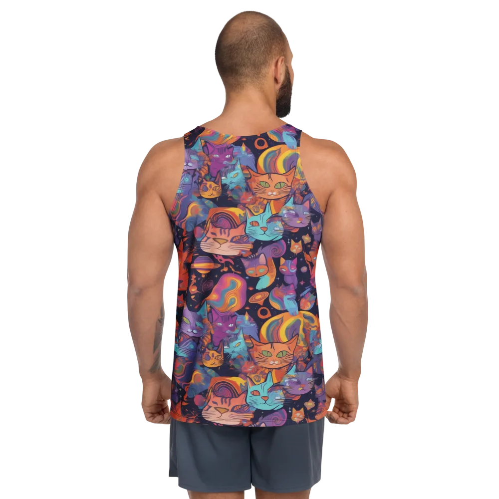 Cosmic Cat Parade on Men's Tank Top — Back