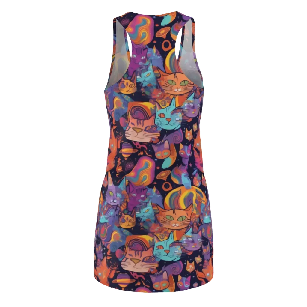 Cosmic Cat Parade on Racerback Dress — Back