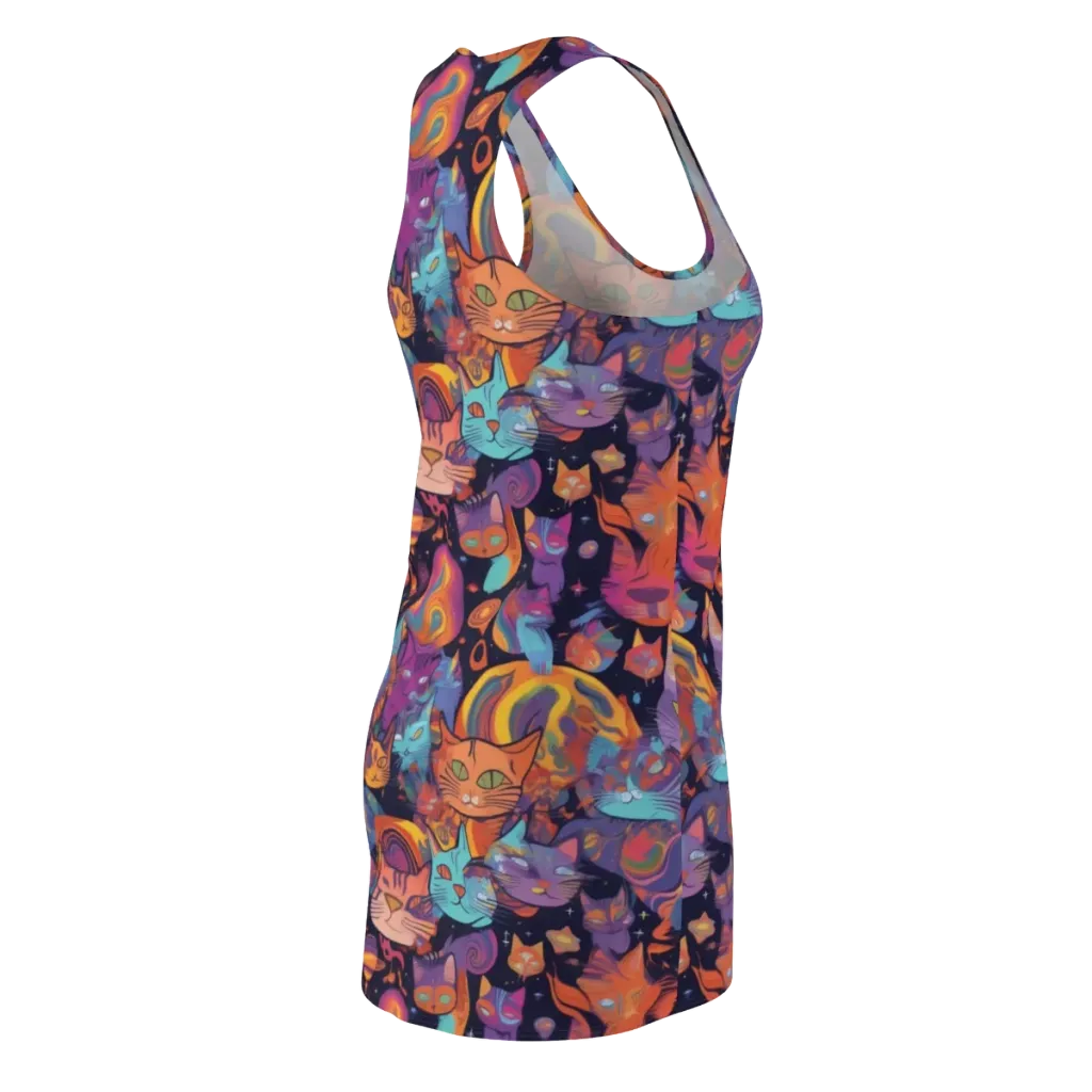 Cosmic Cat Parade on Racerback Dress — Back Side