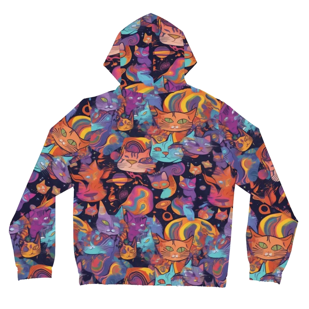 Cosmic Cat Parade on Women's Full-Zip Hoodie — Back