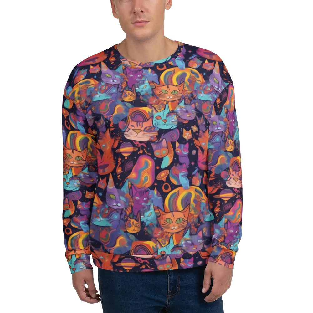 Cosmic Cat Parade on Sweatshirt — Front