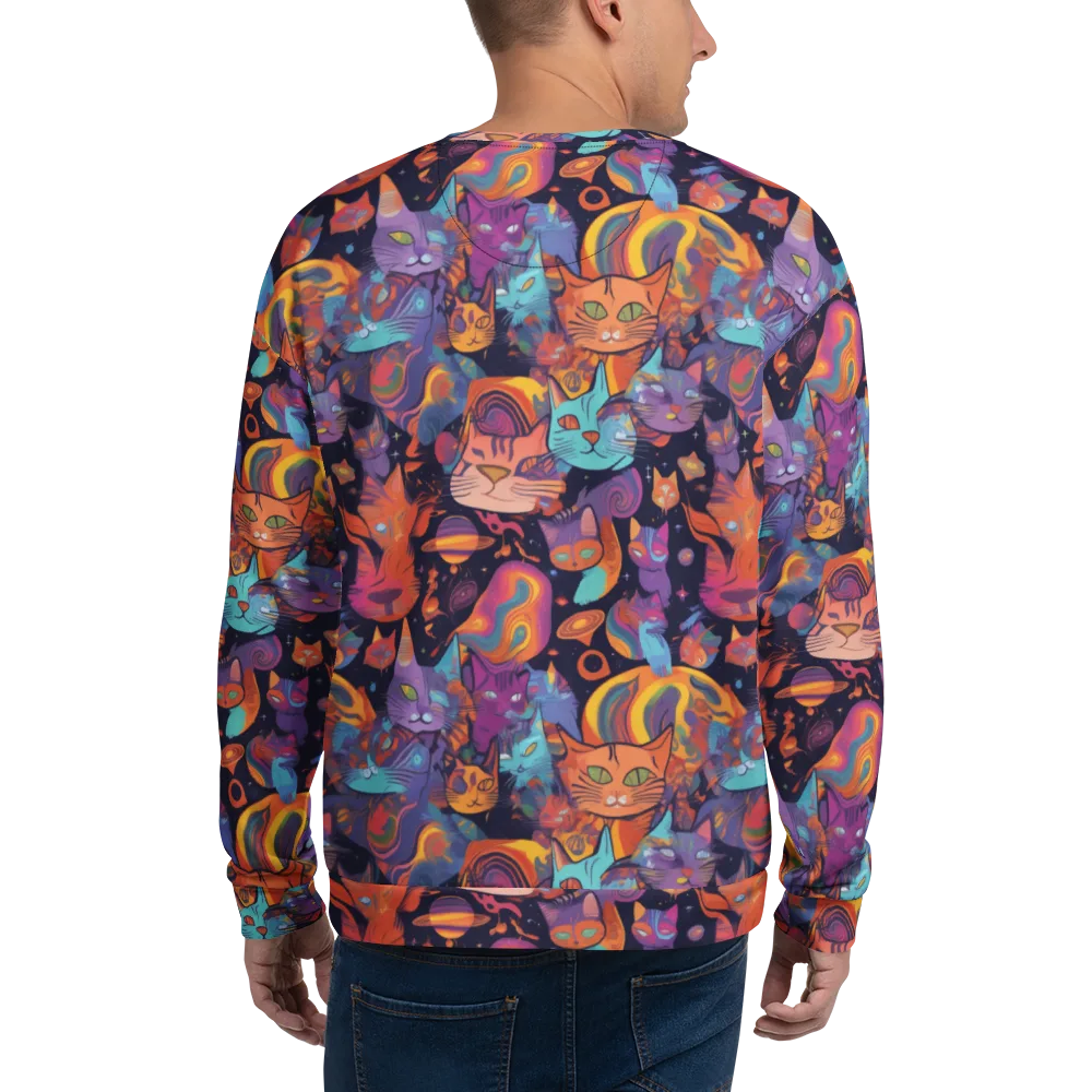 Cosmic Cat Parade on Sweatshirt — Back