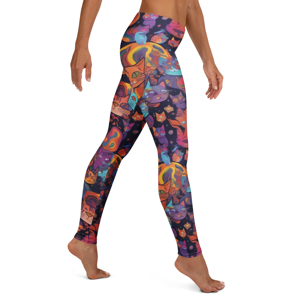 Cosmic Cat Parade on Leggings — Right