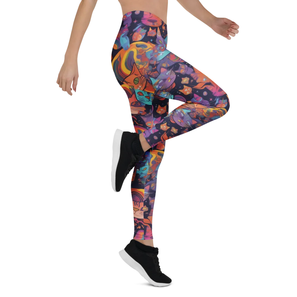 Cosmic Cat Parade on Leggings — Right
