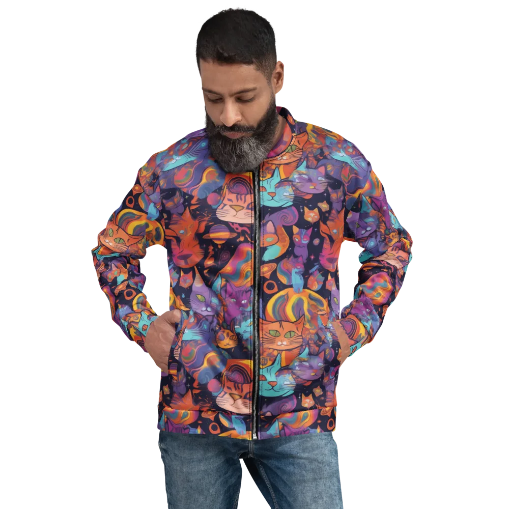 Cosmic Cat Parade on Bomber Jacket — Front