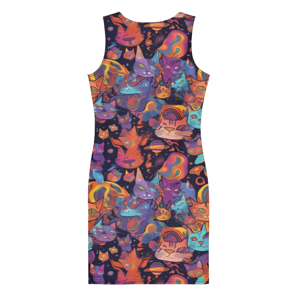 Cosmic Cat Parade on Bodycon Dress — Back