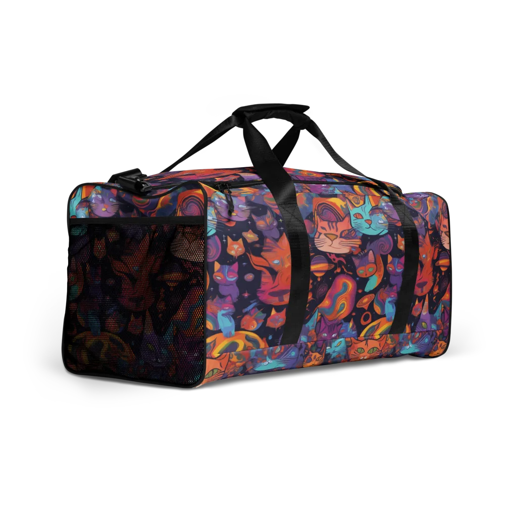 Cosmic Cat Parade on Duffle Bag — Right Front