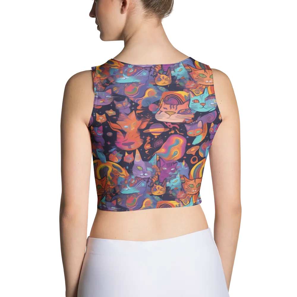 Cosmic Cat Parade on Crop Top — Back