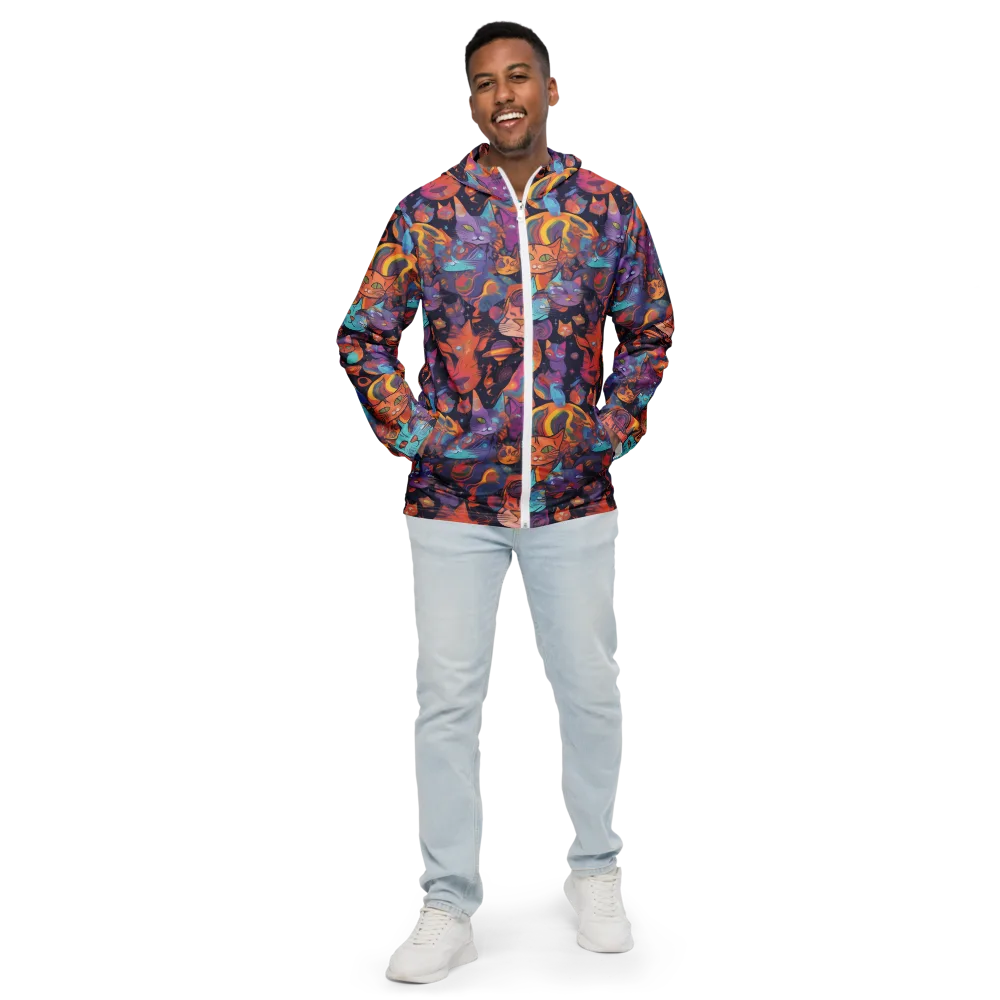 Cosmic Cat Parade on Men's Windbreaker — Front