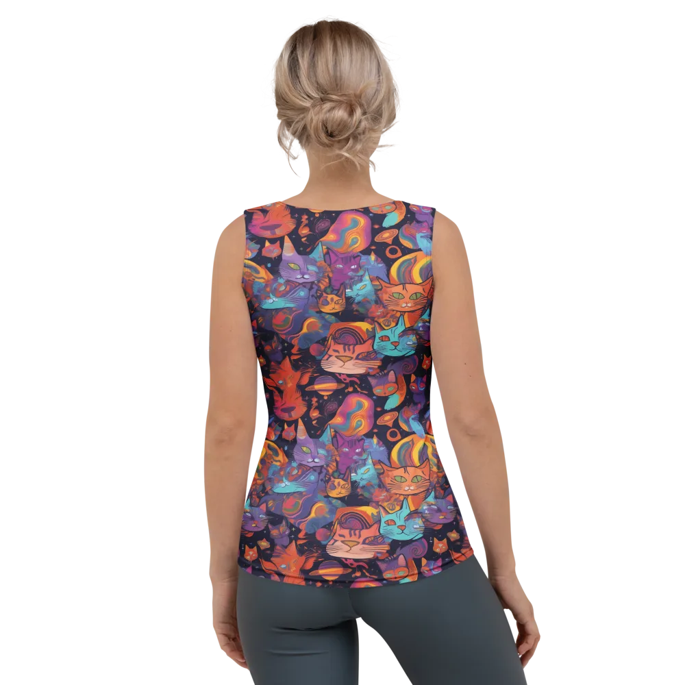 Cosmic Cat Parade on Women's Tank Top — Back