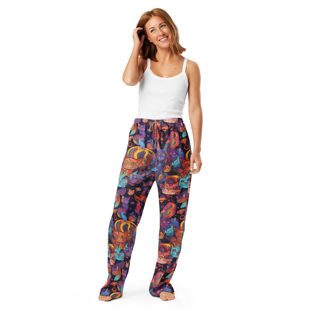 Cosmic Cat Parade on Women's Pajama Pants — Front
