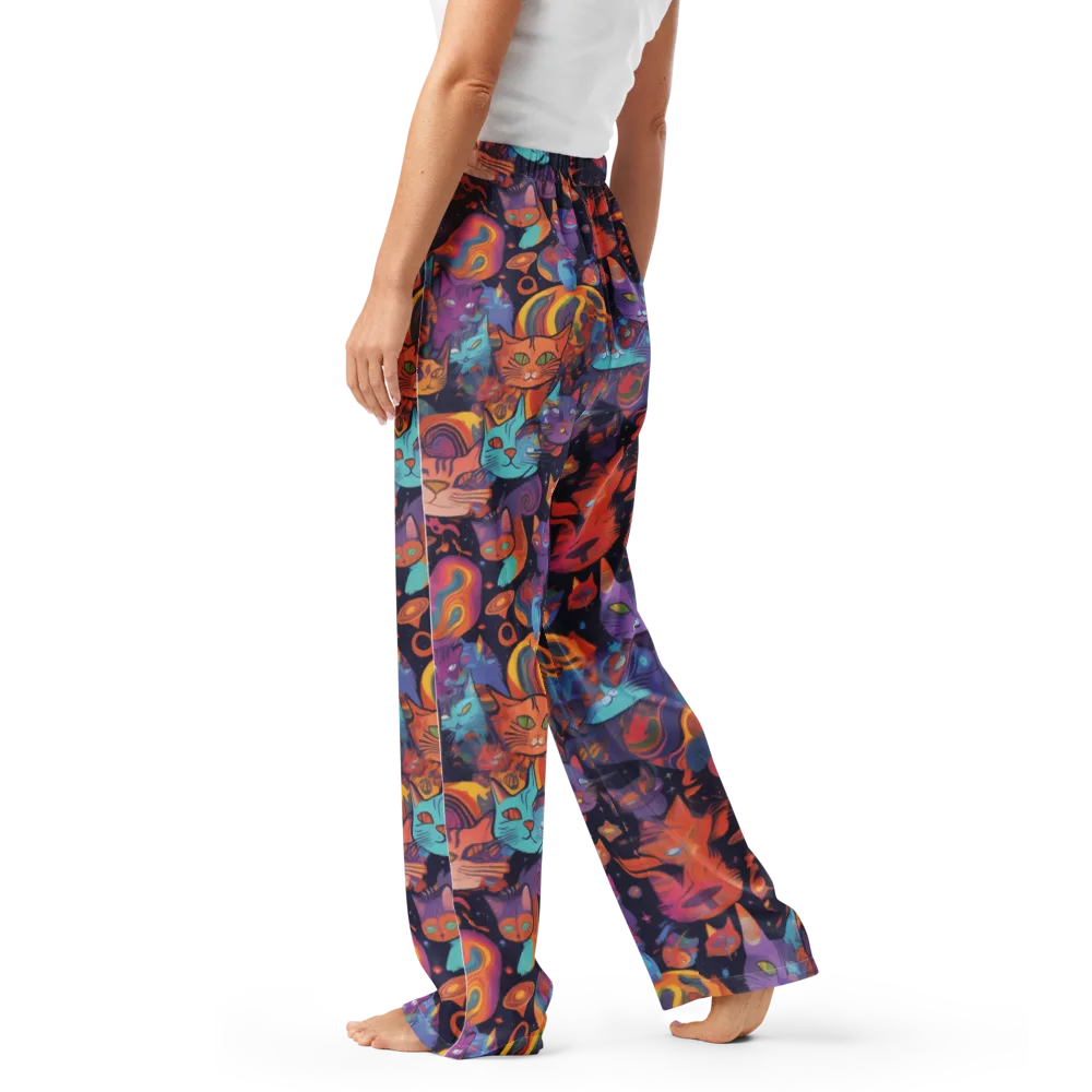 Cosmic Cat Parade on Women's Pajama Pants — Left