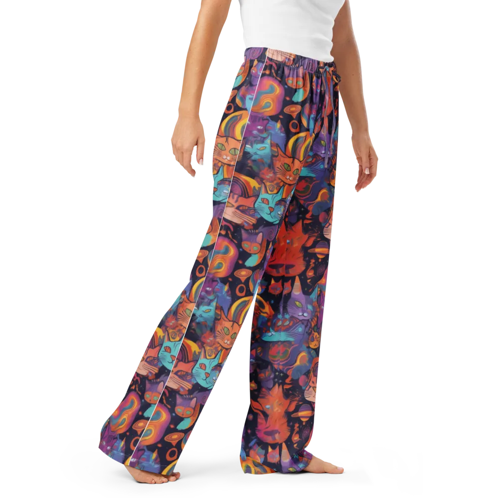 Cosmic Cat Parade on Women's Pajama Pants — Right Front
