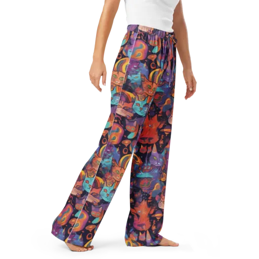 Cosmic Cat Parade on a Women's Pajama Pants