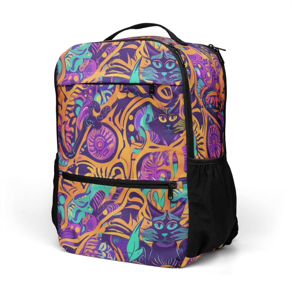 Midnight Mews on Utility Backpack — Left Front