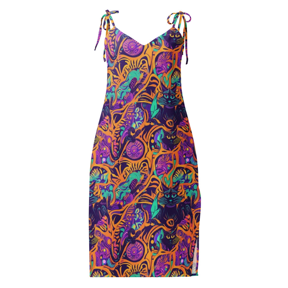 Midnight Mews on Slip Dress — Front